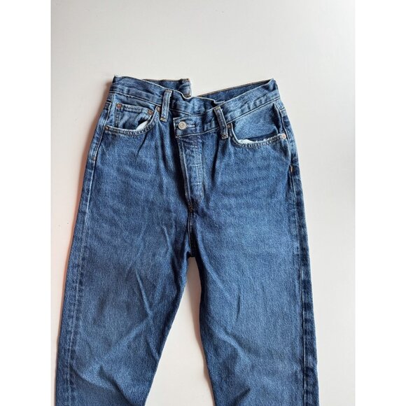 AGOLDE Criss Cross Straight Range Medium High Rise Boyfriend Jeans, Size 25 - Picture 6 of 14